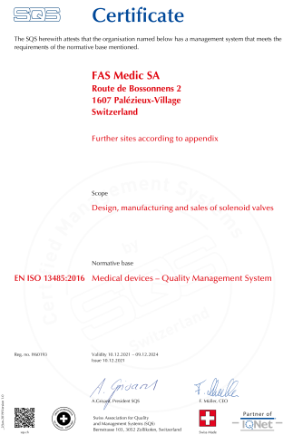 IMI Life Science ISO 13485:2016 Certificate