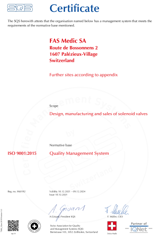 IMI Life Science ISO 9001:2015 Certificate